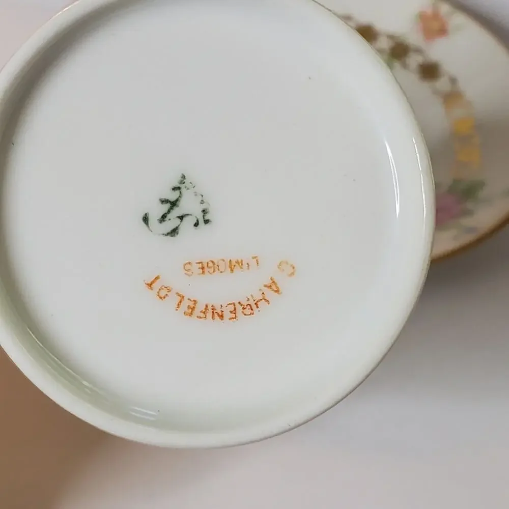 Vintage Charles Ahrenfeldt Limoges small tea cup and saucer in Great condition